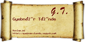 Gyebnár Tünde névjegykártya
